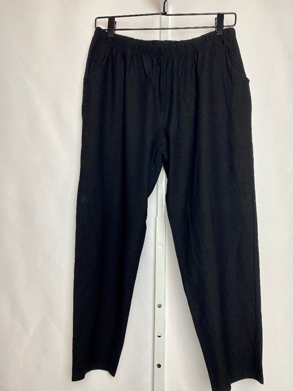 Lauren M. Petites Womenʻs Black Pull On Elastic Waist Ankle Length Dress Pants L
